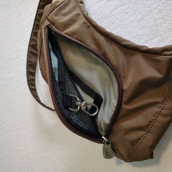 Ameribag Crossbody Shoulder Bag Small Brown Nylon Adjustable Strap Travel Purse - Picture 4 of 8